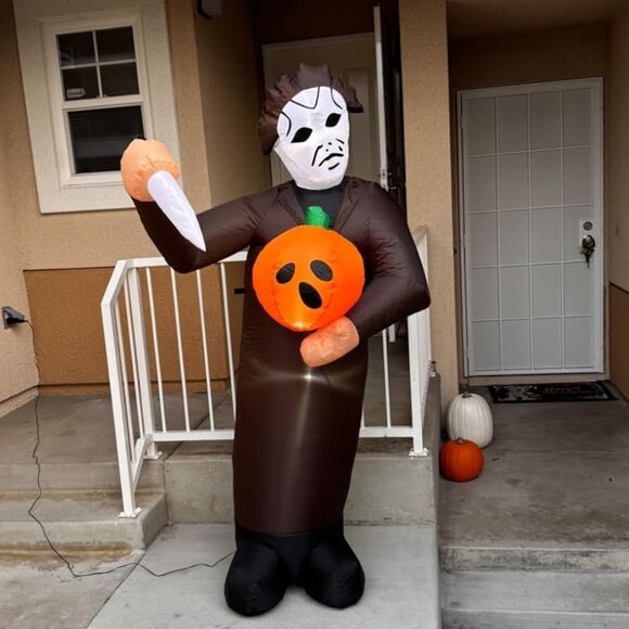 6FT Scary Pumpkin Killer Halloween Blow Up Inflatable Decorations with LED Light - Picture 1 of 10